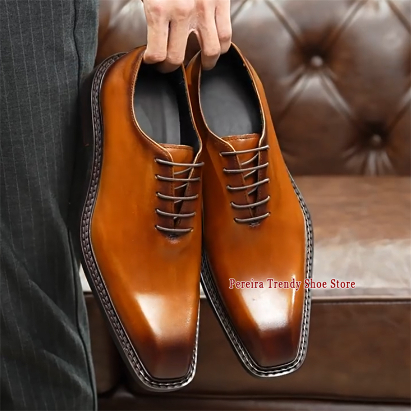 Men'S Grooming Oxford - Sapatos Sociais Masculinos de Couro Genuíno