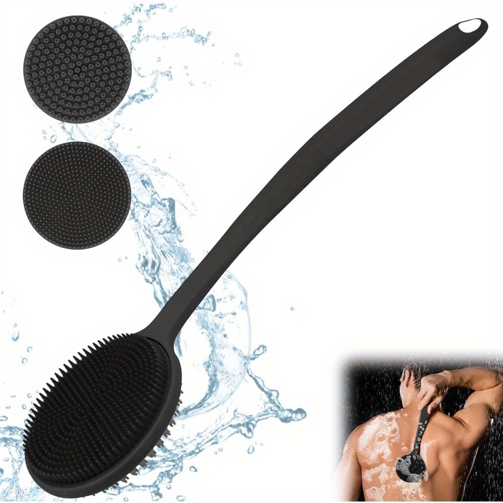 Exfoliating Scrub Mens - Escova de silicone para banho, cabo
