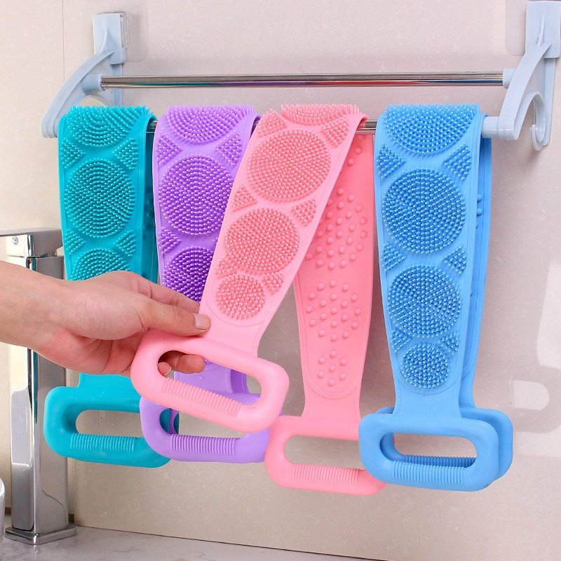 Exfoliating Scrub Mens - Escova de Silicone Longa para Banho,