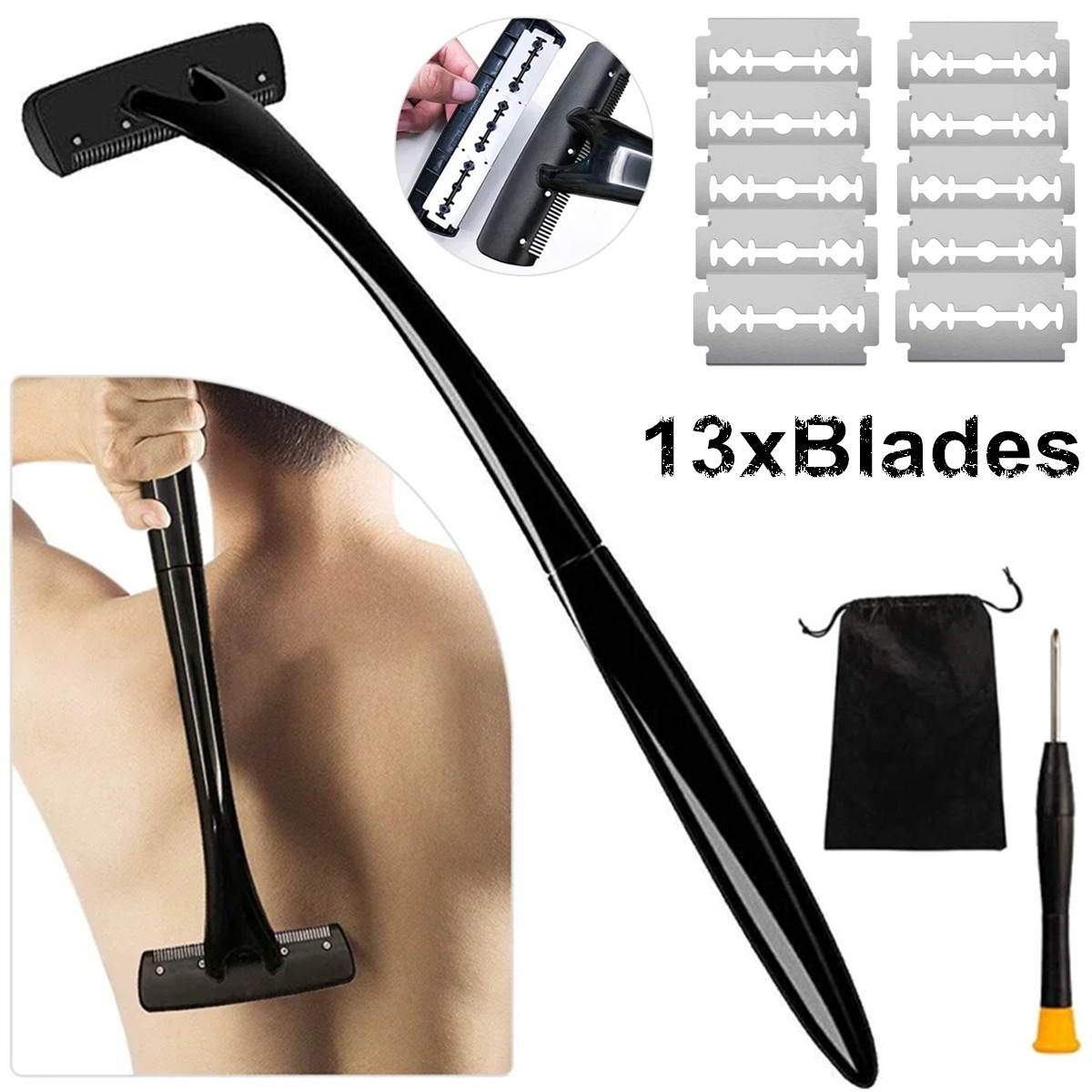 Men'S Grooming Hair Removal - Depilador de Costas com Cabo Longo