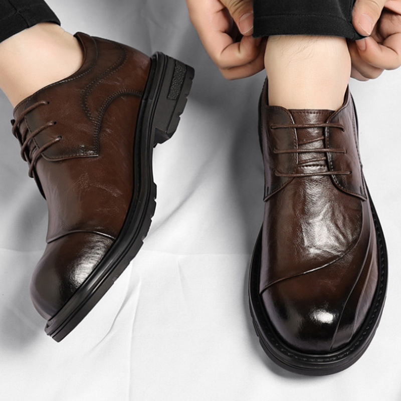 Sapatos de Couro Genuíno Marro - Men'S Grooming Oxford avaliação e preço